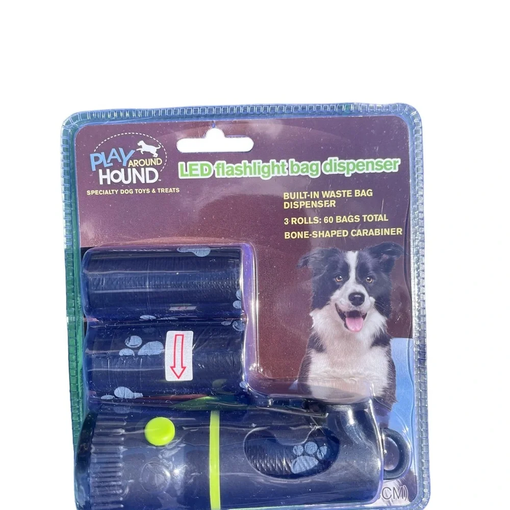 Play Around Hound: LED Flashlight Built Bag Dispenser Dog Bone Shaped Carabiner